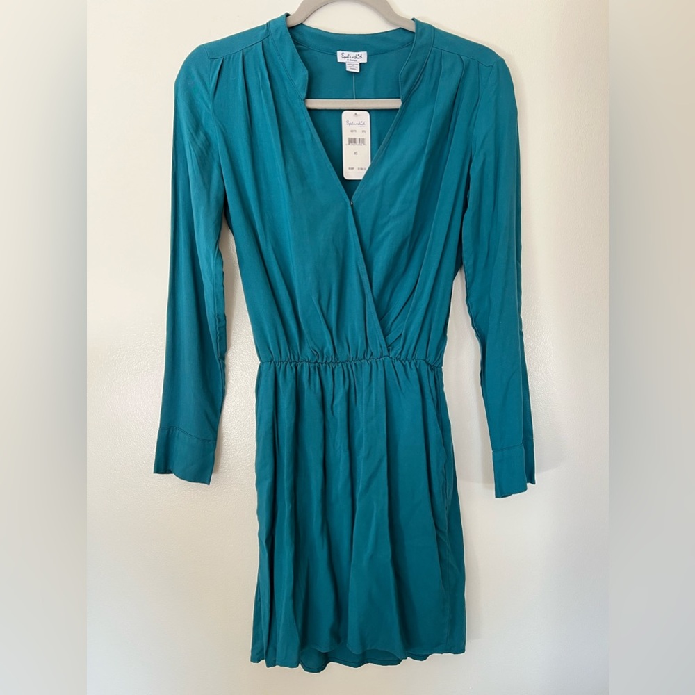 Splendid Teal Blue Long Sleeve Dress Size XS NWT
